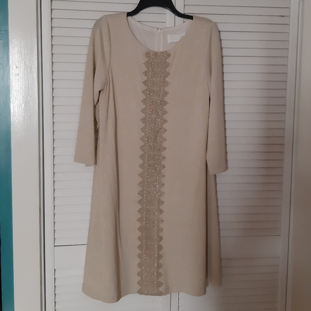 Pappagallo sparkly gold sheath dress